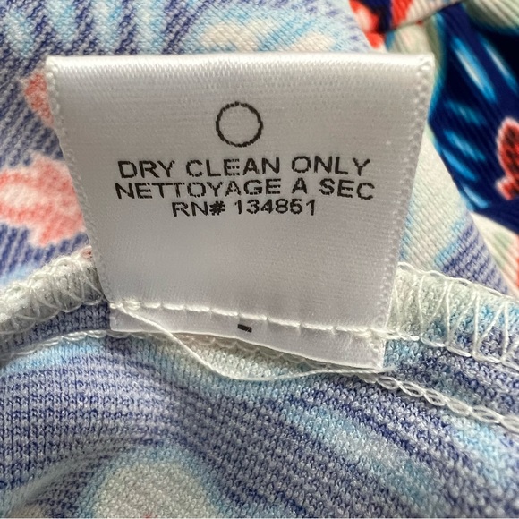 Charles Henry Blue Coral White Print Sleeveless A Line Dress - Picture 10 of 14